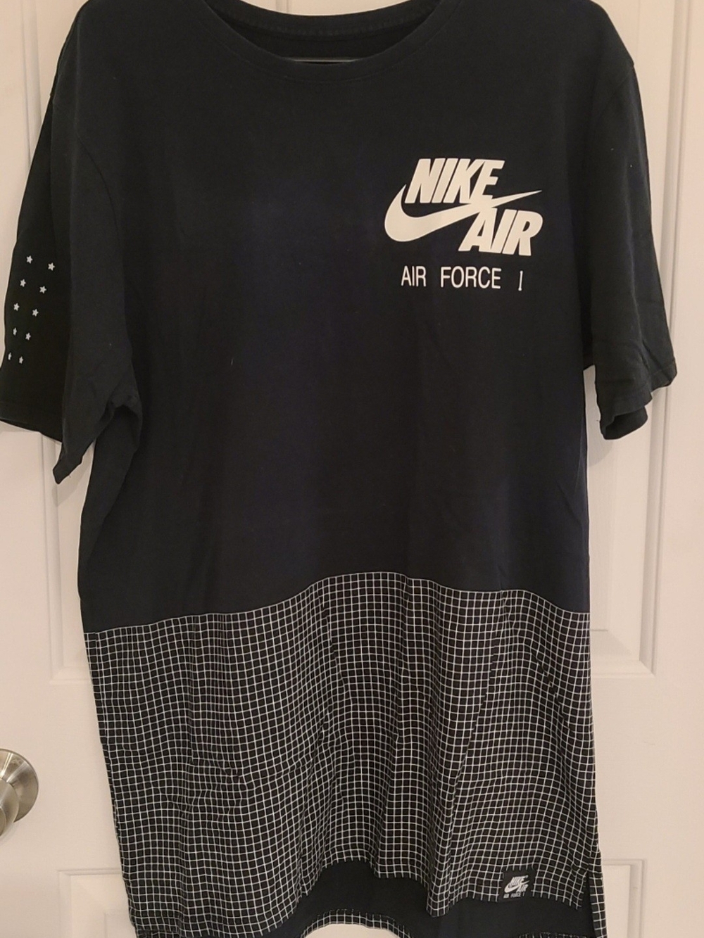 Nike Black and White Air Force Grid Graphic Tee